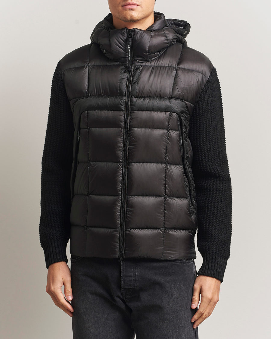 Herre | Jakker | C.P. Company | Merino Wool Padded Hybrid Hood Jacket Black