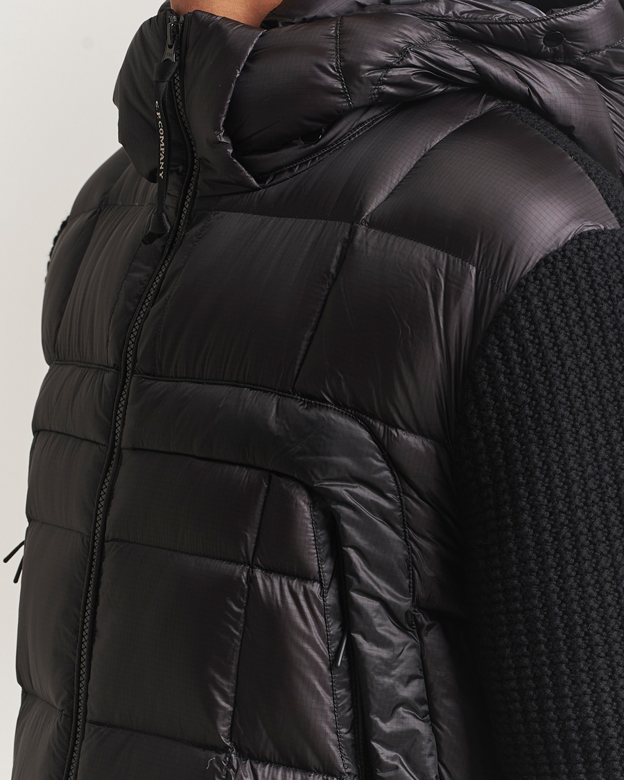 Herre | Jakker | C.P. Company | Merino Wool Padded Hybrid Hood Jacket Black