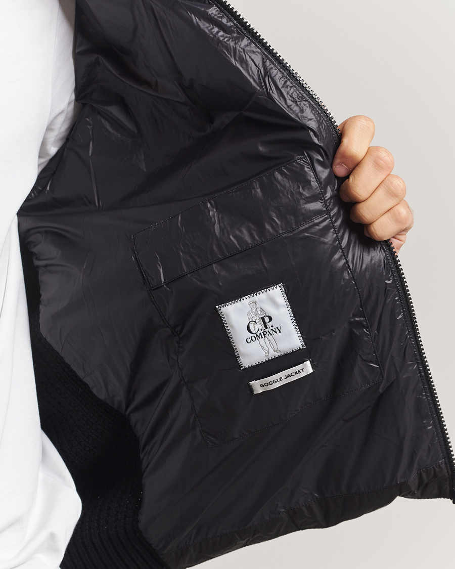 Herre | Jakker | C.P. Company | Merino Wool Padded Hybrid Hood Jacket Black
