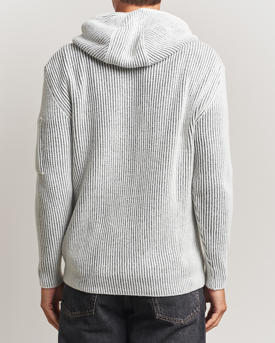 Herre | Trøjer | C.P. Company | Knitted Full Zip Hood White/Grey