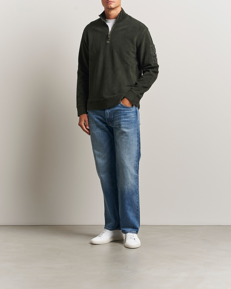 Herre | Trøjer | C.P. Company | Brushed Emerized Diagonal Fleece Half Zip Dark Green