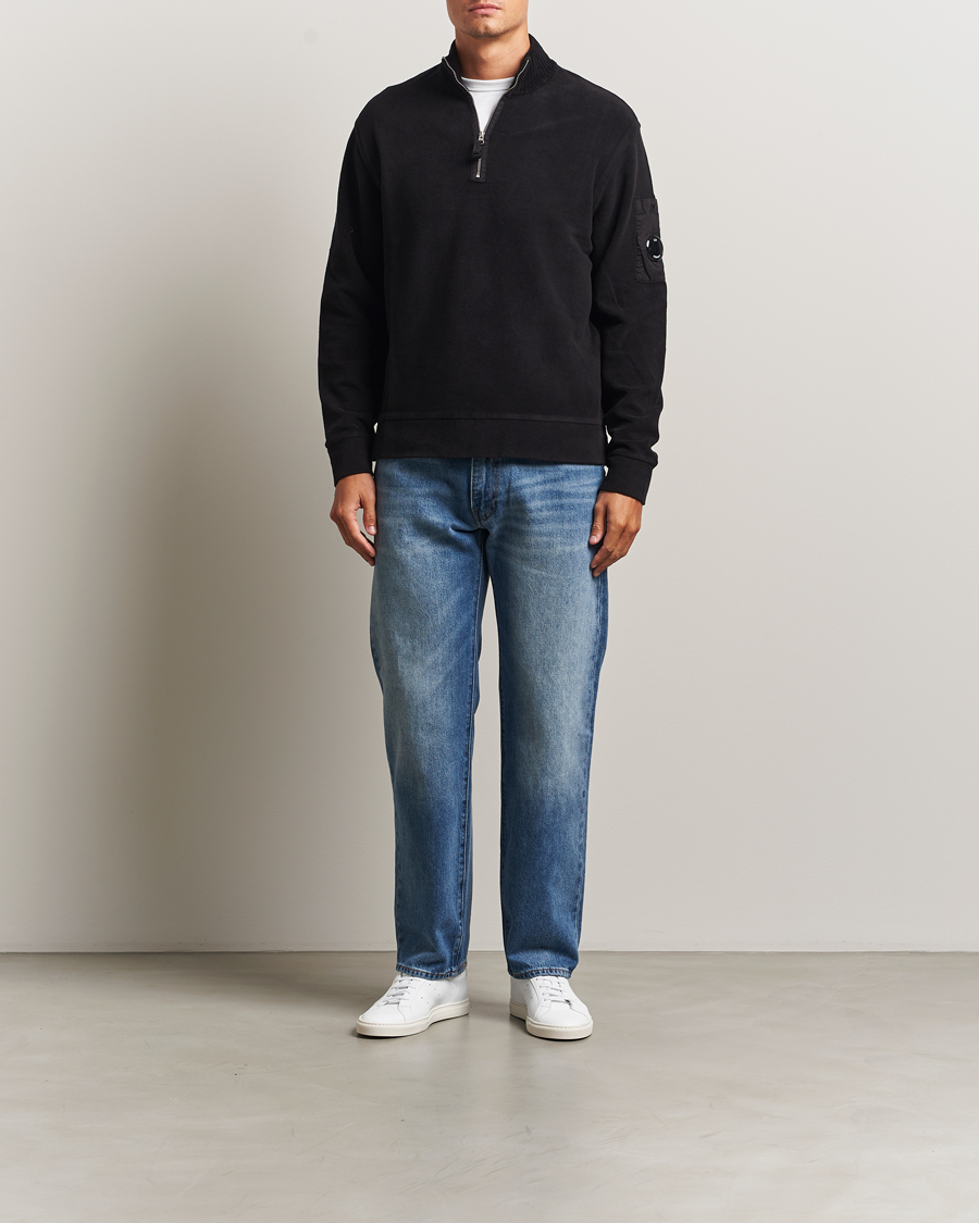 Herre | Trøjer | C.P. Company | Brushed Emerized Diagonal Fleece Half Zip Black