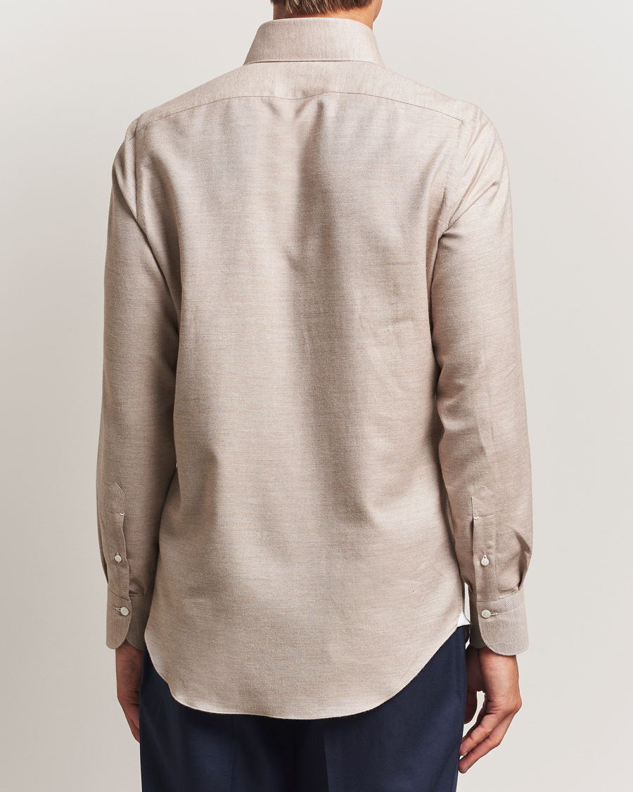 Herre | Skjorter | Finamore Napoli | Milano Slim Cashmere BD Shirt Beige