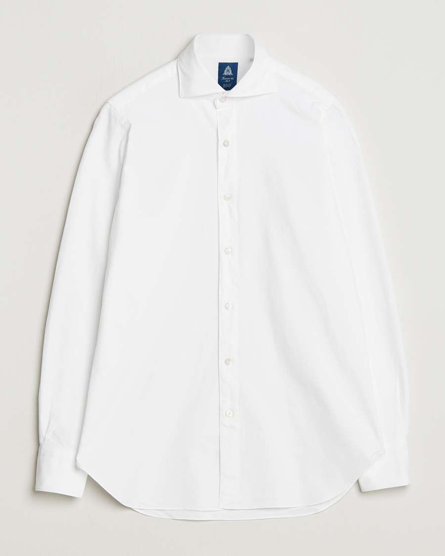 Herre | Skjorter | Finamore Napoli | Gaeta Flannel Sport Shirt White