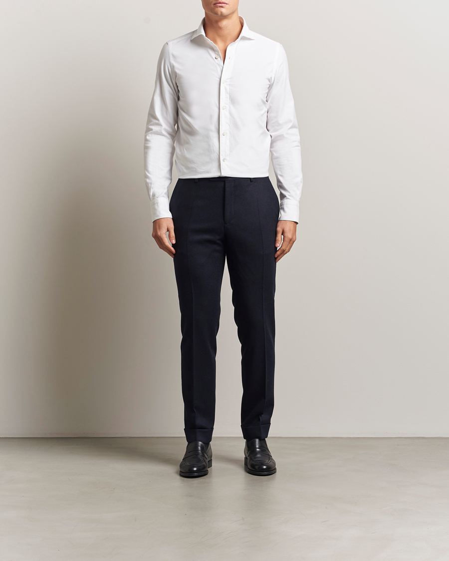 Herre | Skjorter | Finamore Napoli | Gaeta Flannel Sport Shirt White