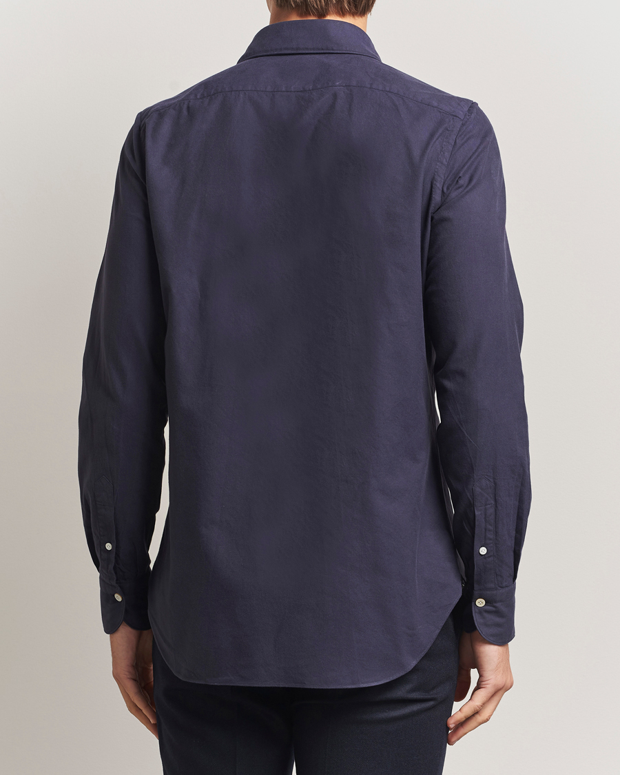 Herre | Skjorter | Finamore Napoli | Gaeta Flannel Sport Shirt Navy