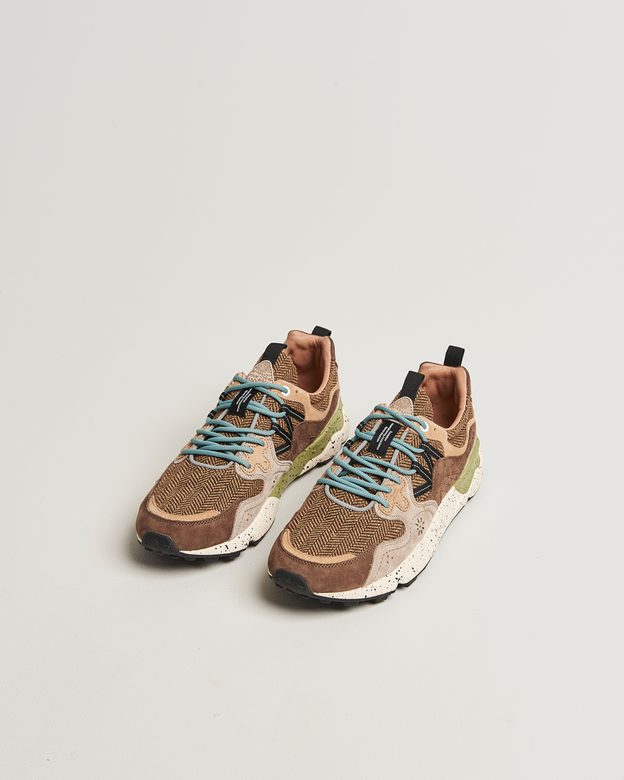 Herre | Sneakers | Flower Mountain | Yamano 3 Suede/Tweed Wool Sneaker Brown