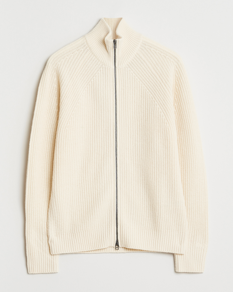 Herre | Trøjer | Forét | Delta Wool Zip Knit Cloud