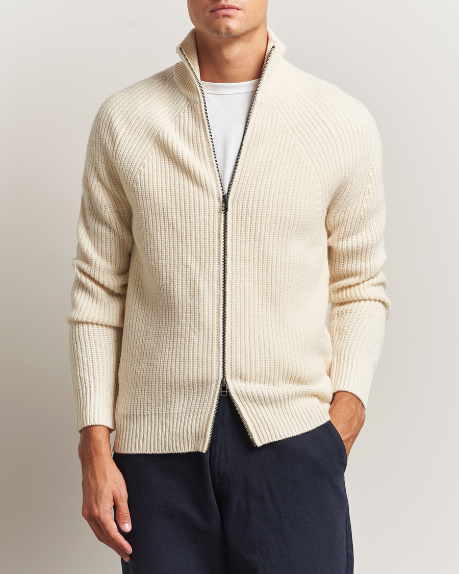 Herre | Trøjer | Forét | Delta Wool Zip Knit Cloud
