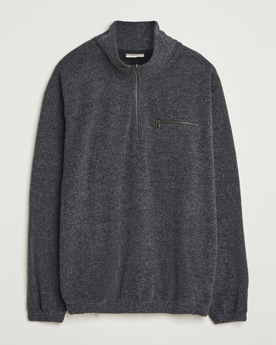 Herre | Trøjer | Forét | Elm Half Zip Sweatshirt Dark Grey Melange