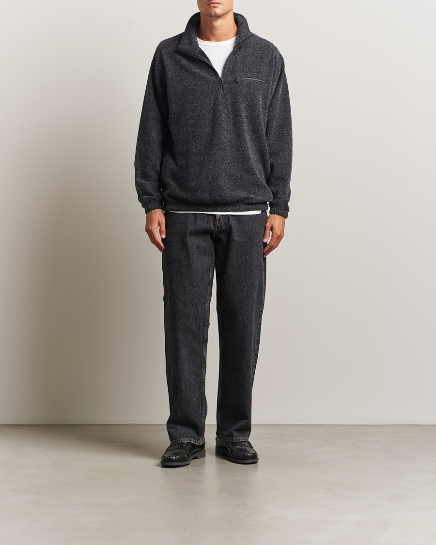 Herre | Trøjer | Forét | Elm Half Zip Sweatshirt Dark Grey Melange