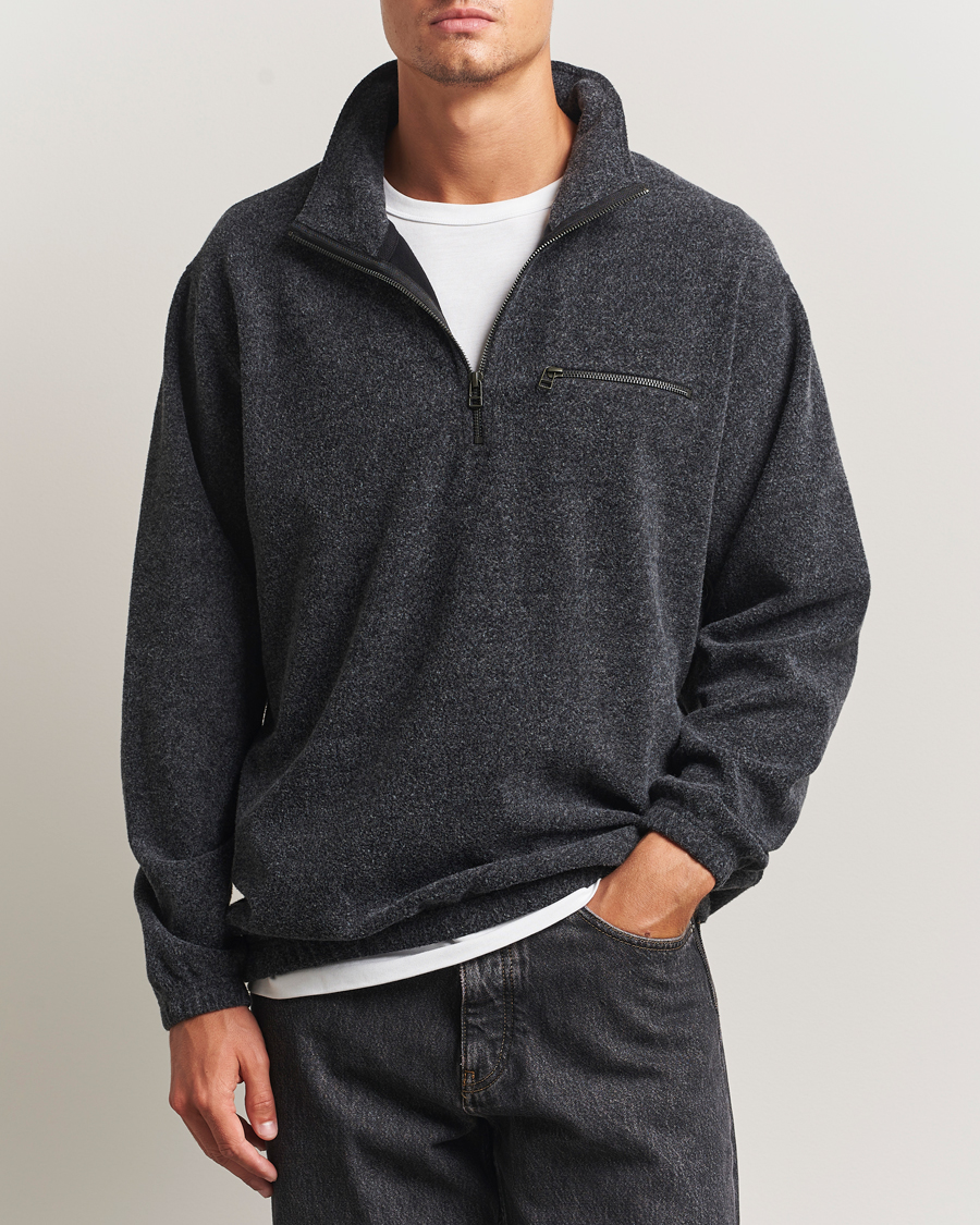 Herre | Trøjer | Forét | Elm Half Zip Sweatshirt Dark Grey Melange