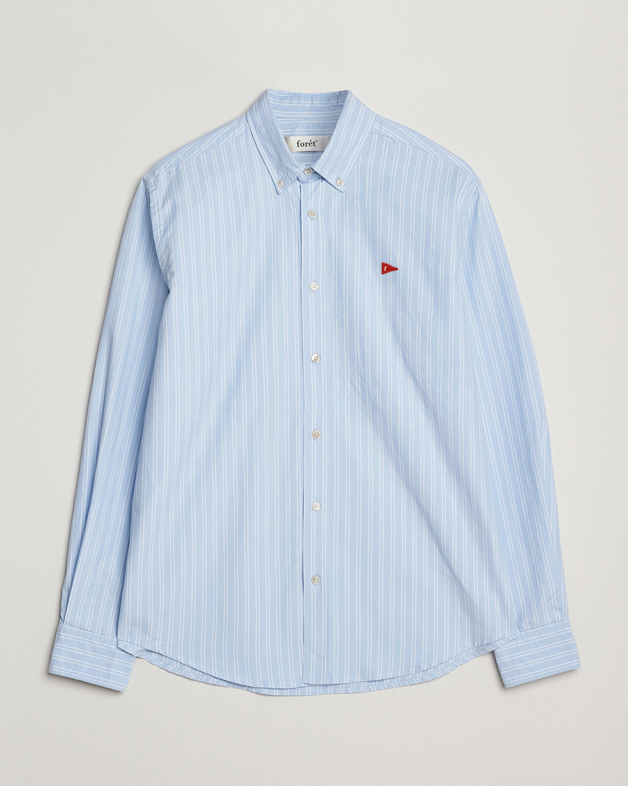 Herre | Skjorter | Forét | Flag Regular Fit Oxford Shirt Light Blue Stripe