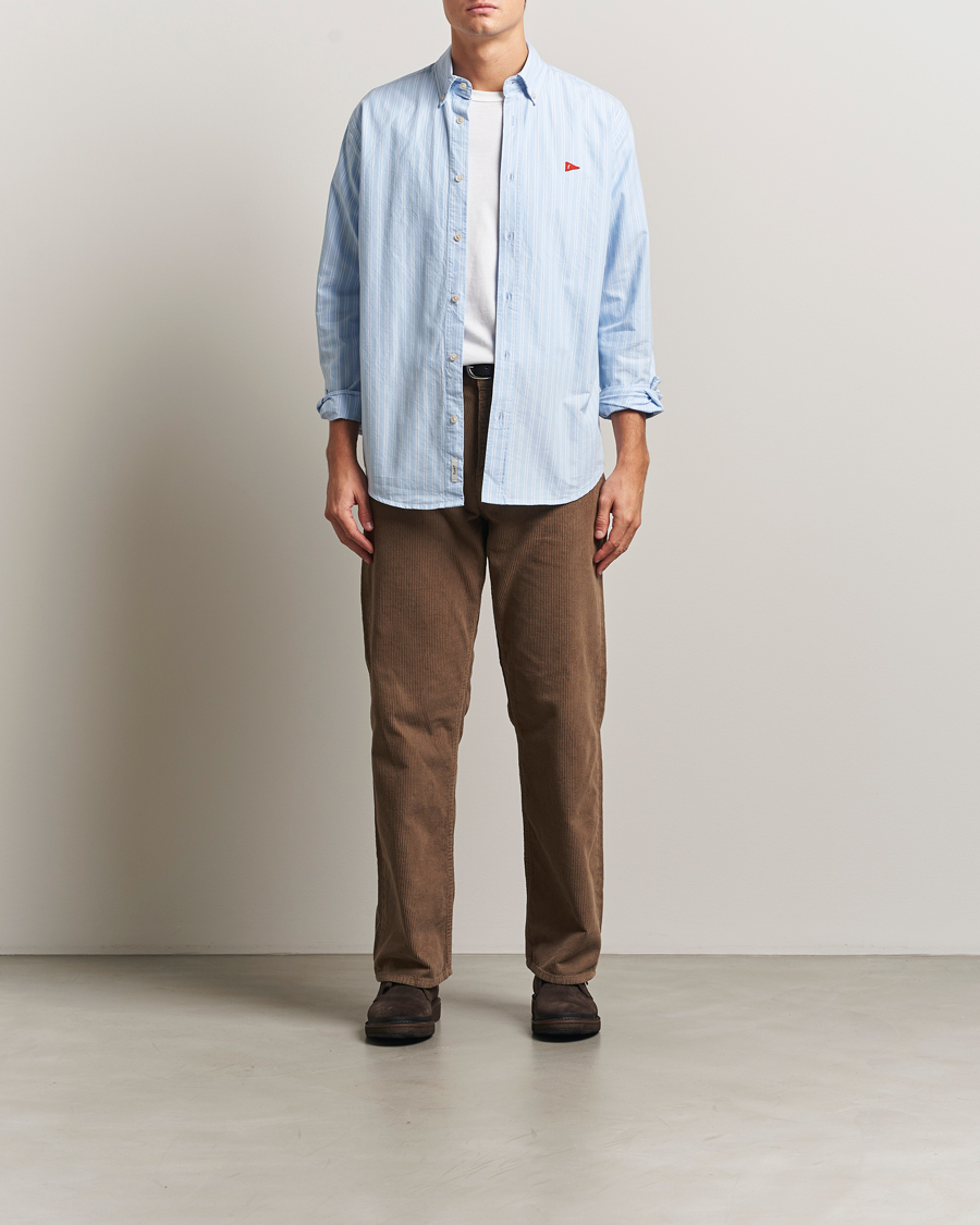 Herre | Skjorter | Forét | Flag Regular Fit Oxford Shirt Light Blue Stripe