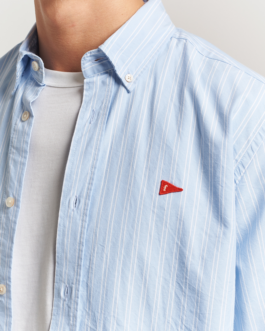 Herre | Skjorter | Forét | Flag Regular Fit Oxford Shirt Light Blue Stripe