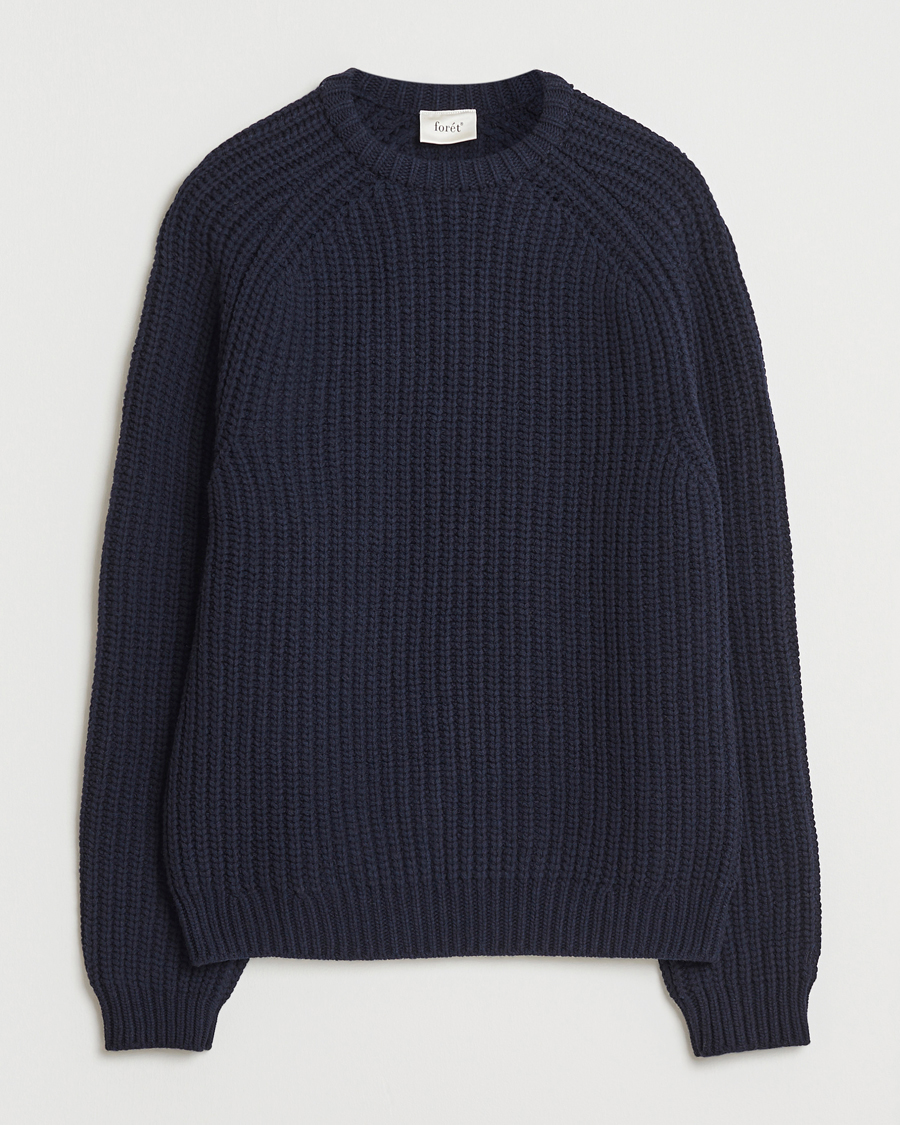 Herre | Trøjer | Forét | Trip Chunky Rib Knit Navy
