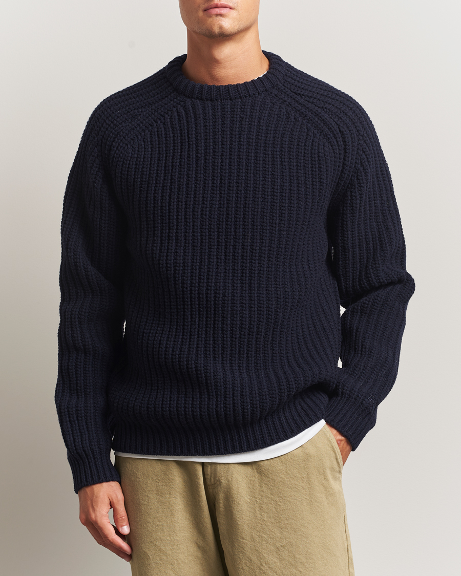 Herre | Trøjer | Forét | Trip Chunky Rib Knit Navy