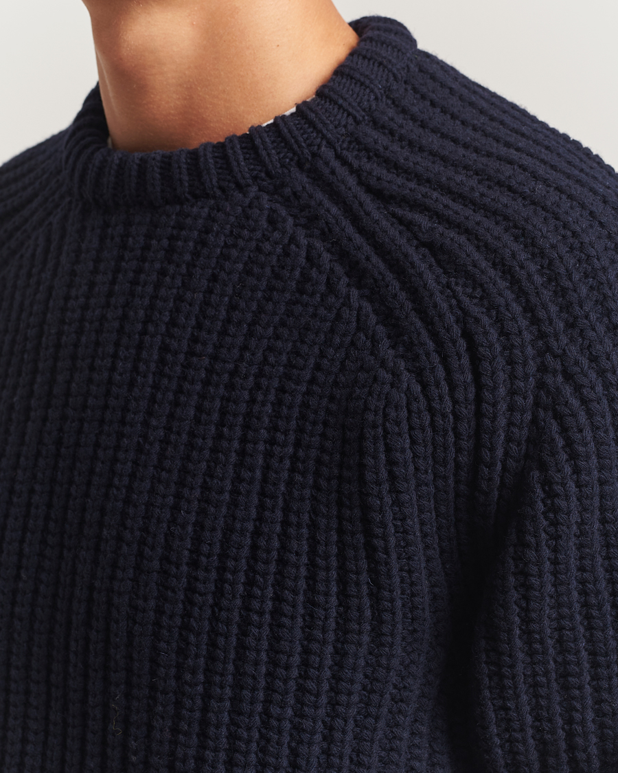 Herre | Trøjer | Forét | Trip Chunky Rib Knit Navy
