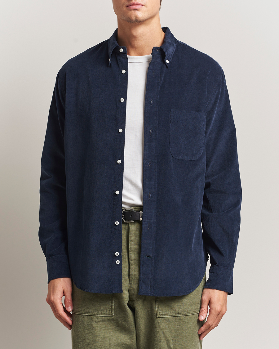 Herre | Skjorter | Gitman Vintage | Corduroy Button Down Shirt Navy