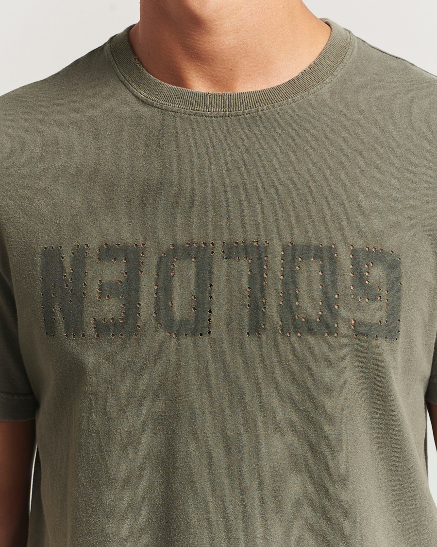 Herre | T-Shirts | Golden Goose | Cotton Logo T-Shirt Dusty Olive
