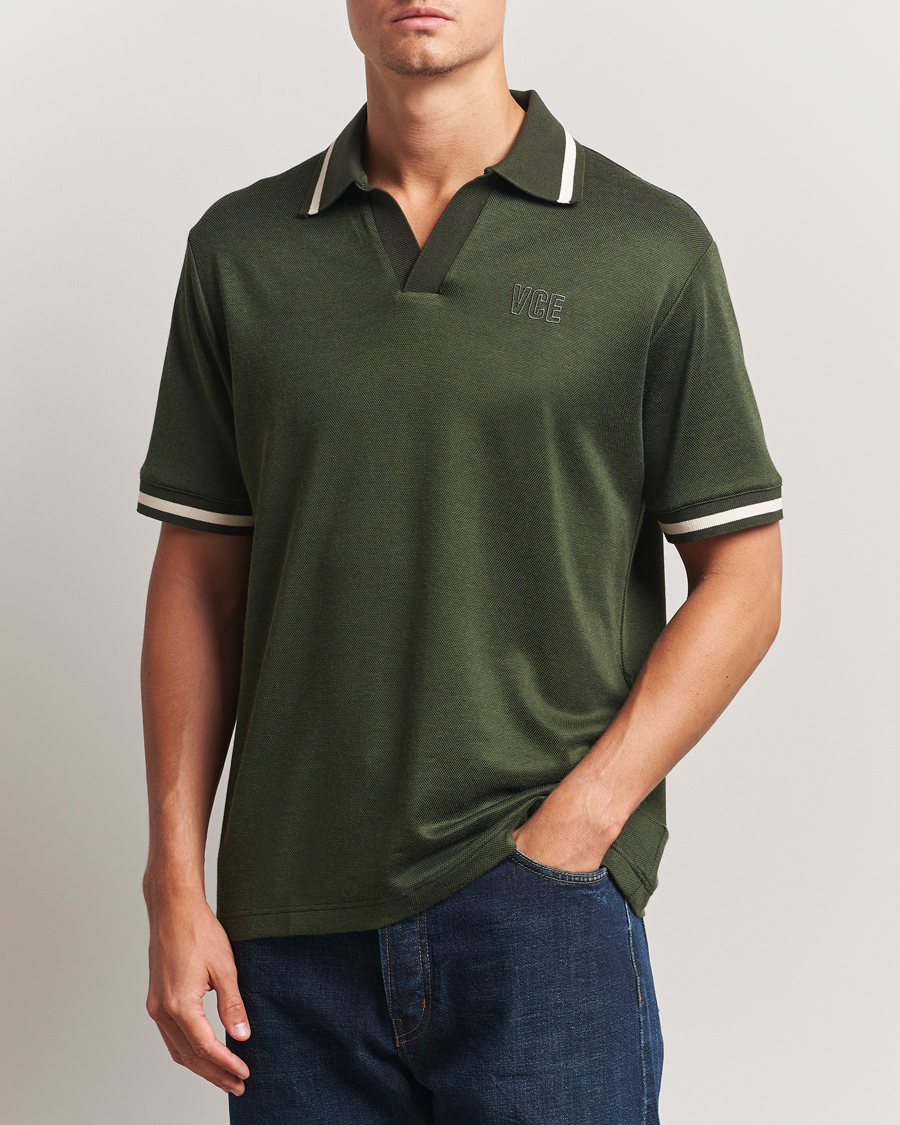 Herre | Polotrøjer | Golden Goose | Micro Piquet Knit Polo Grape Leaf