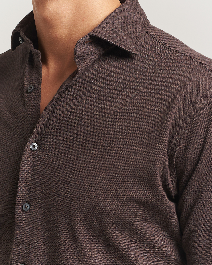 Herre | Skjorter | Grigio | Cotton Jersey Shirt Dark Brown
