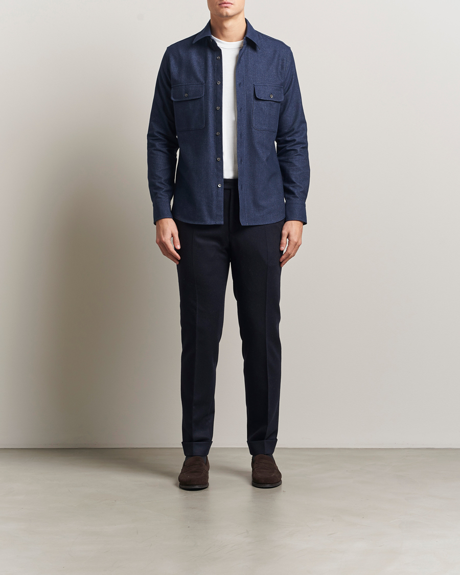 Herre | Skjorter | Grigio | Heavy Twill Overshirt Navy