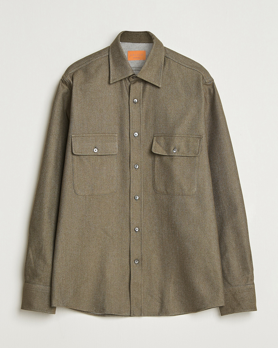 Herre | Skjorter | Grigio | Heavy Twill Overshirt Military
