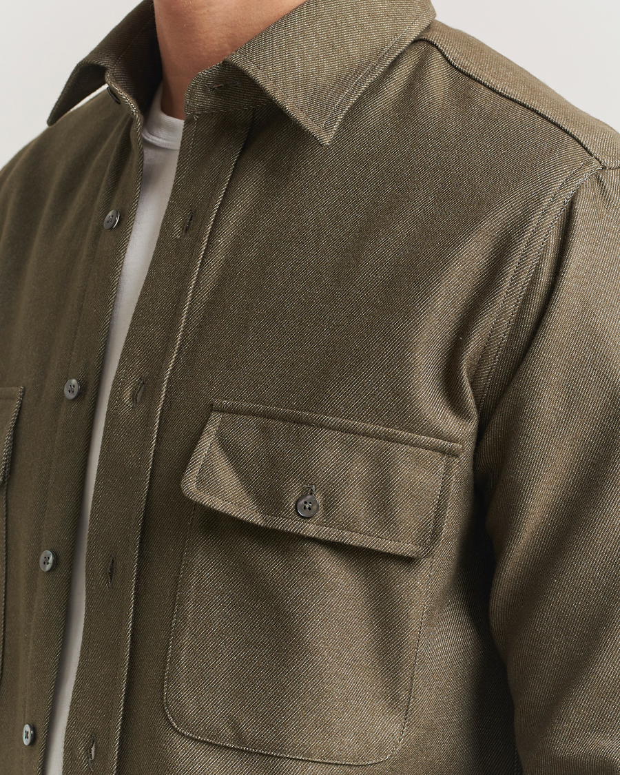 Herre | Skjorter | Grigio | Heavy Twill Overshirt Military