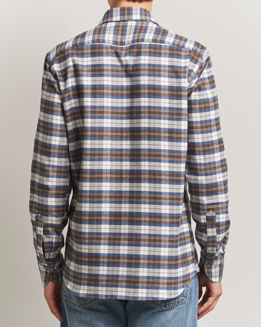 Herre | Skjorter | Grigio | Heavy Flannel Overshirt Blue/Beige Check