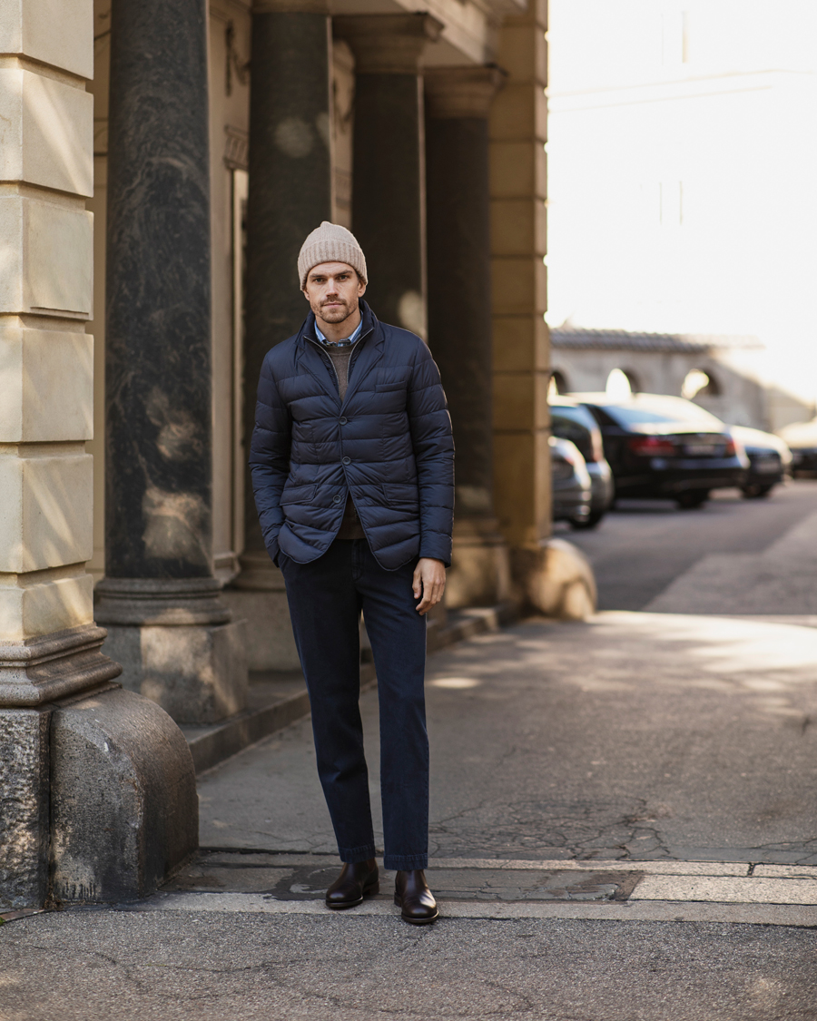 Herre | Jakker | Herno | Nylon Down Blazer Navy