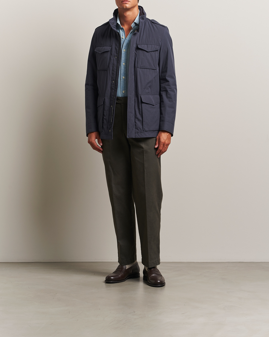Herre | Jakker | Herno | Soft Nylon Field Jacket Navy
