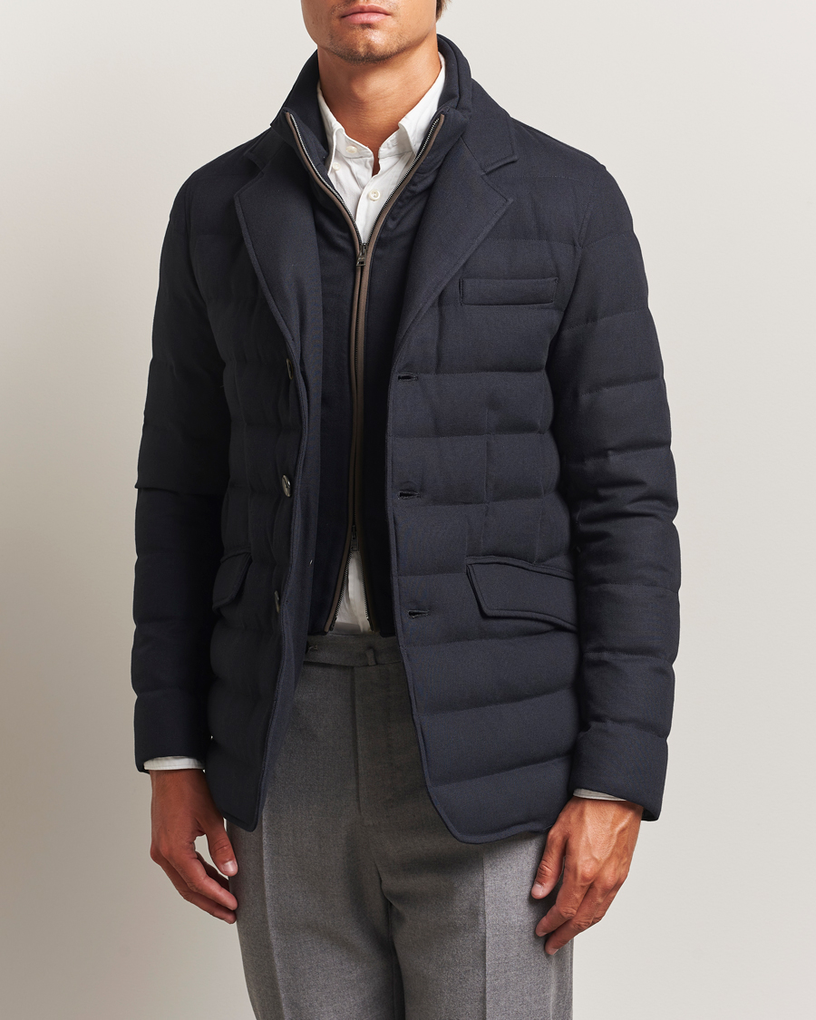Herre | Jakker | Herno | Flannel Down Blazer Navy