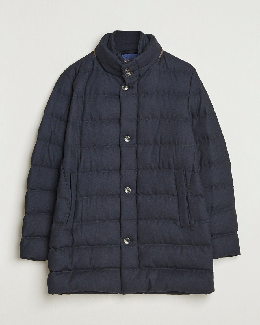 Herre | Jakker | Herno | Flannel Down Coat Navy