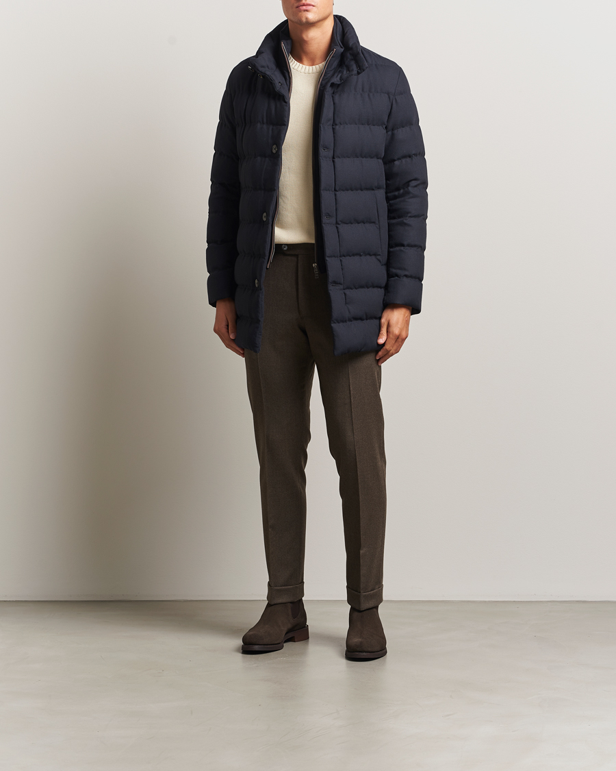 Herre | Jakker | Herno | Flannel Down Coat Navy