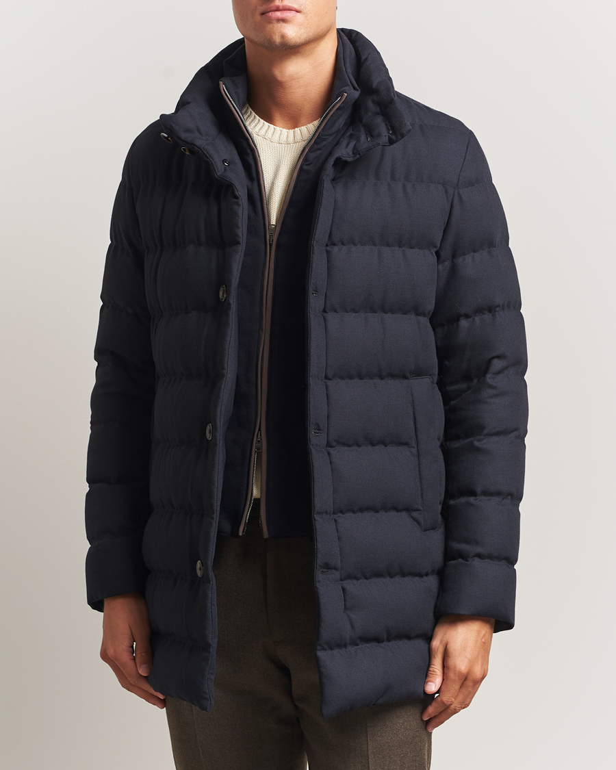 Herre | Jakker | Herno | Flannel Down Coat Navy
