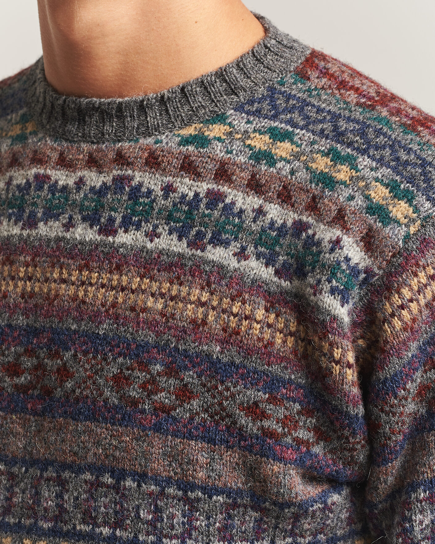 Herre | Trøjer | Jamieson's of Shetland | Jamiesons Of Shetland All Over Fair Isle Pullover Crew Neck Multi