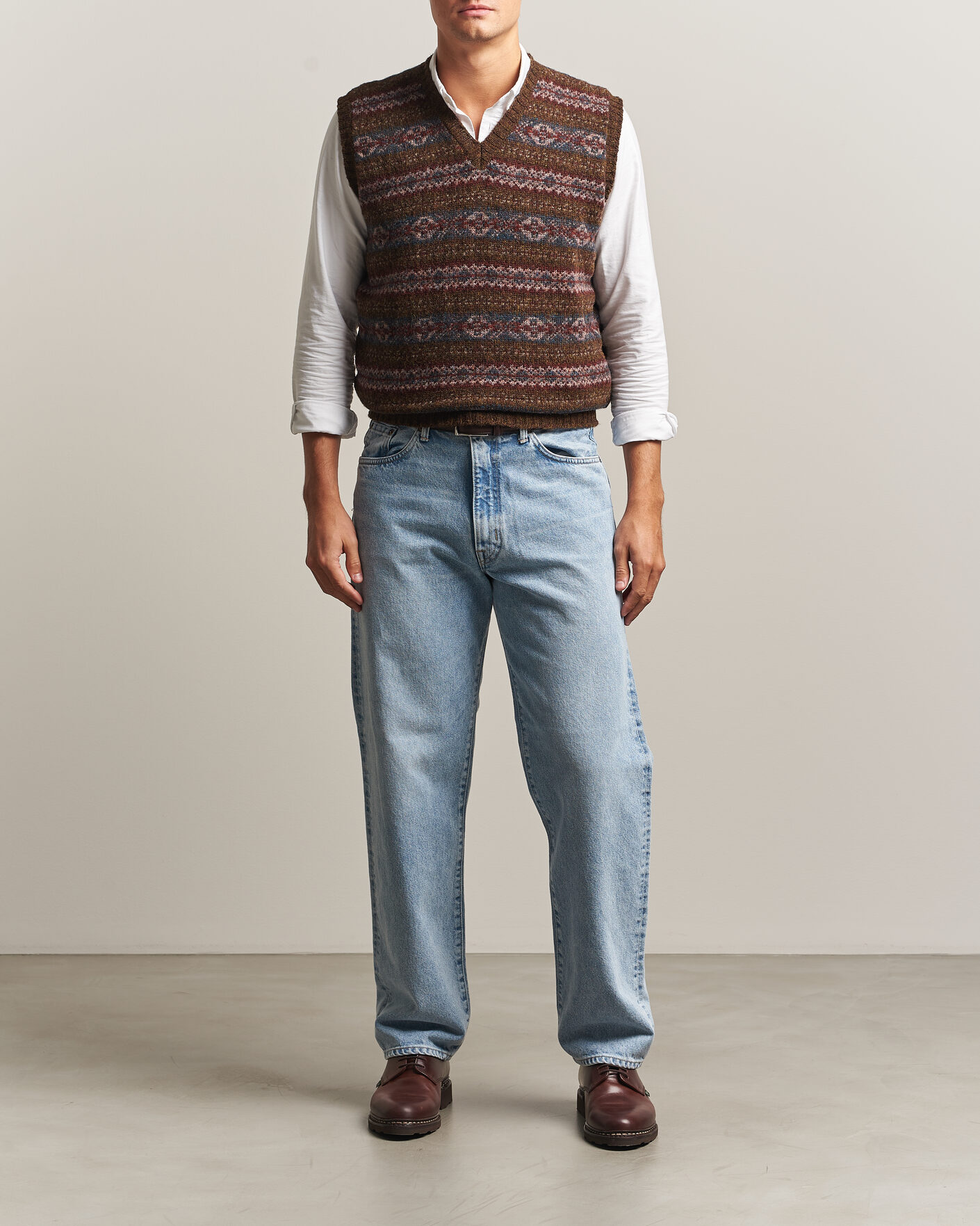 Herre | Trøjer | Jamieson's of Shetland | Jamiesons Of Shetland All Over Fair Isle Slipover Moss Green