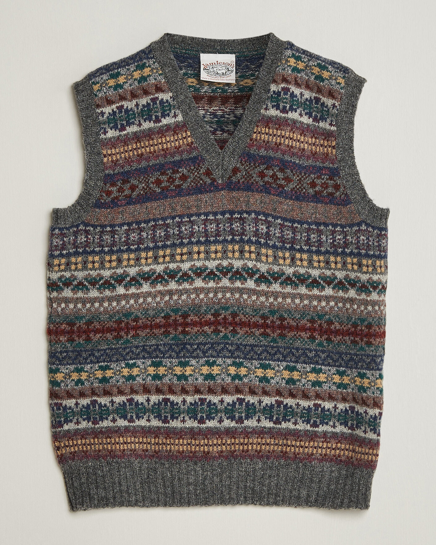 Herre | Trøjer | Jamieson's of Shetland | Jamiesons Of Shetland All Over Fair Isle Slipover Multi