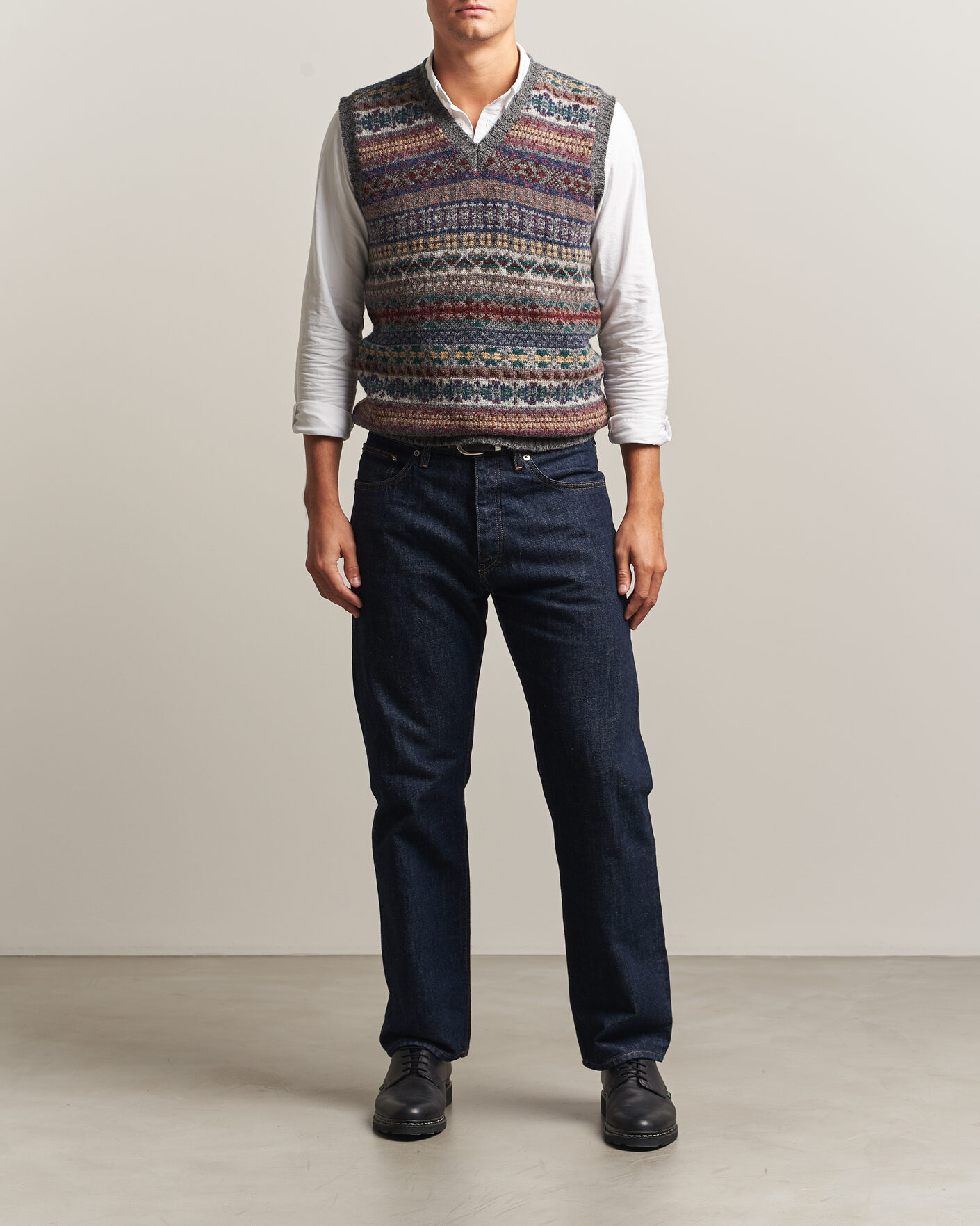 Herre | Trøjer | Jamieson's of Shetland | Jamiesons Of Shetland All Over Fair Isle Slipover Multi
