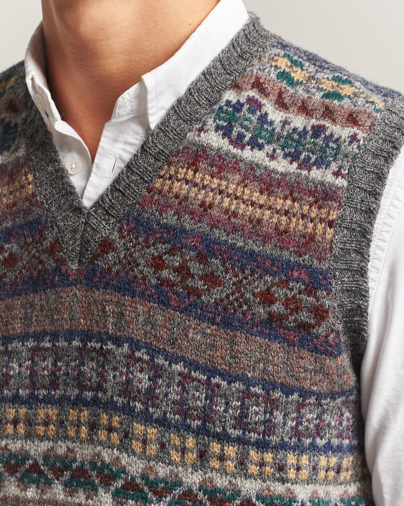 Herre | Trøjer | Jamieson's of Shetland | Jamiesons Of Shetland All Over Fair Isle Slipover Multi