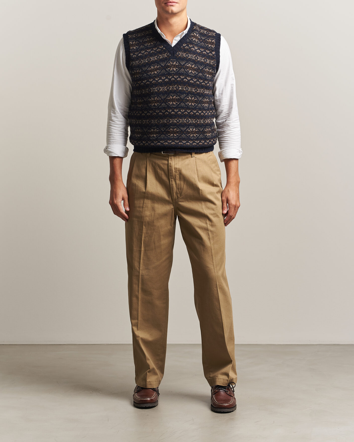 Herre | Trøjer | Jamieson's of Shetland | Jamiesons Of Shetland All Over Fair Isle Slipover Navy