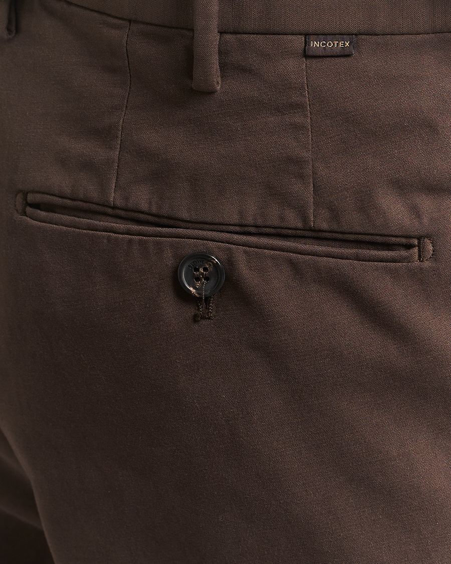 Herre | Bukser | Incotex | Regular Fit Cotton Stretch Chinos Dark Brown
