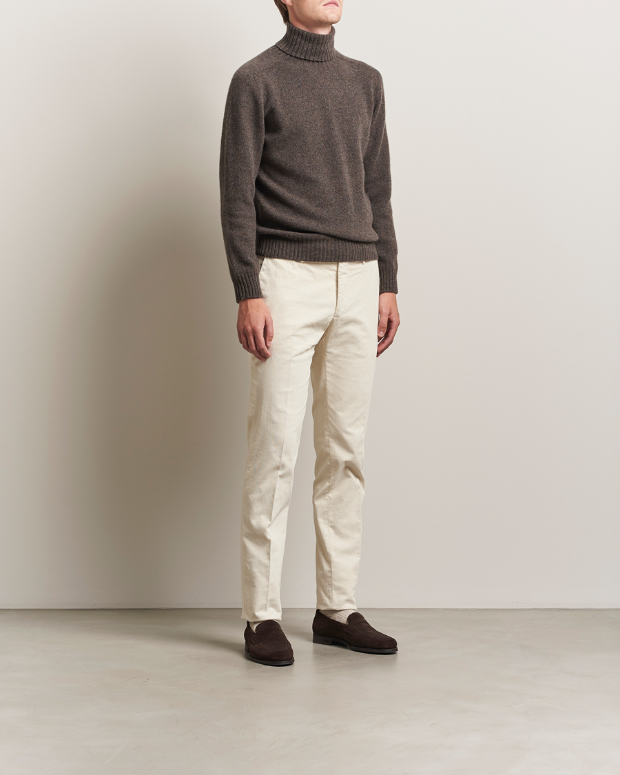 Herre | Bukser | Incotex | Slim Fit Baby Corduroy Trousers Off White