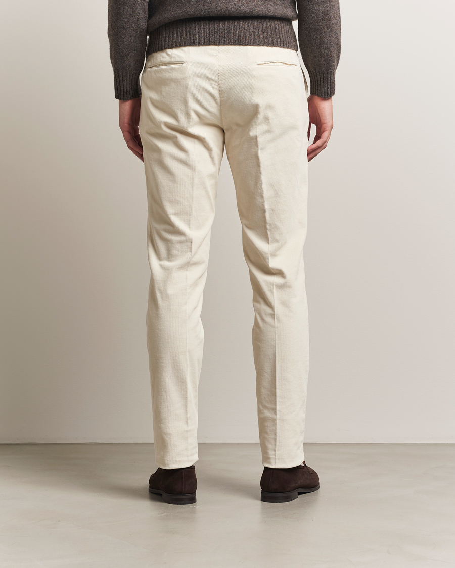 Herre | Bukser | Incotex | Slim Fit Baby Corduroy Trousers Off White