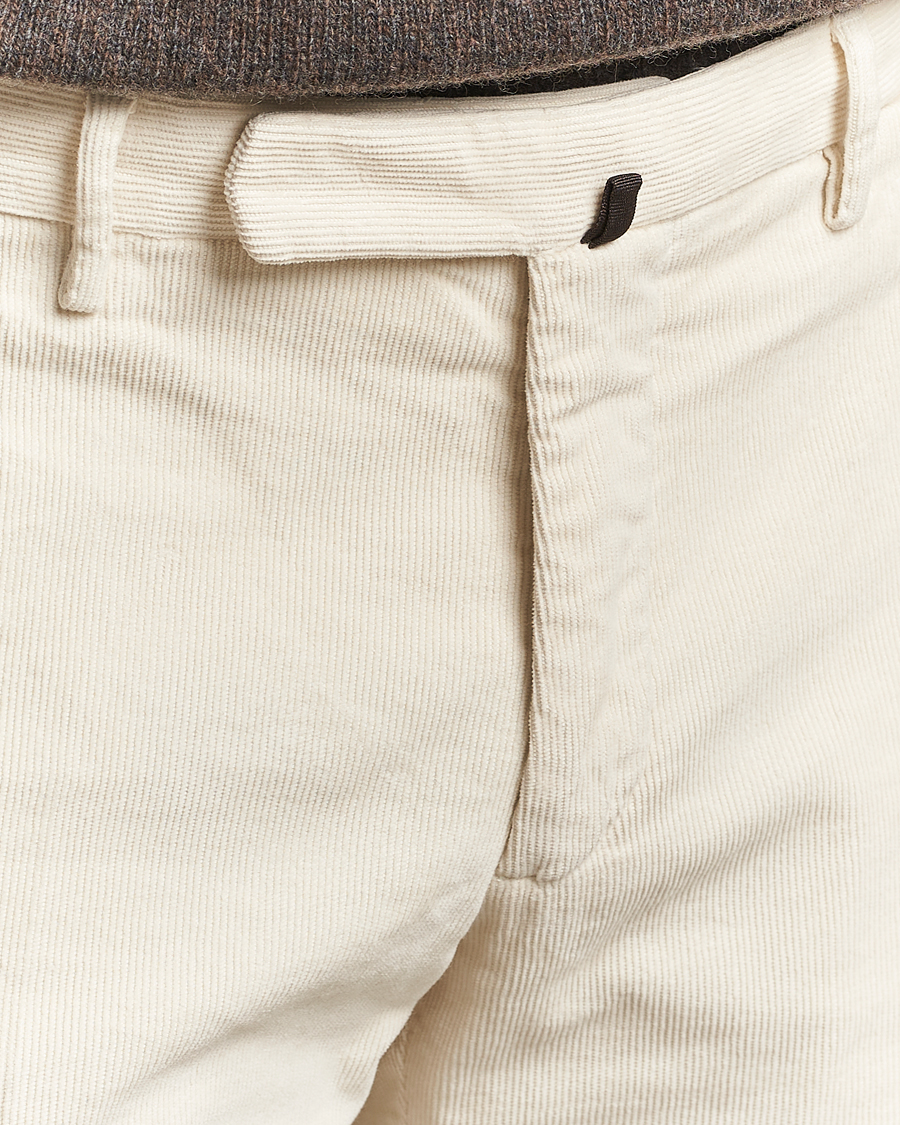 Herre | Bukser | Incotex | Slim Fit Baby Corduroy Trousers Off White