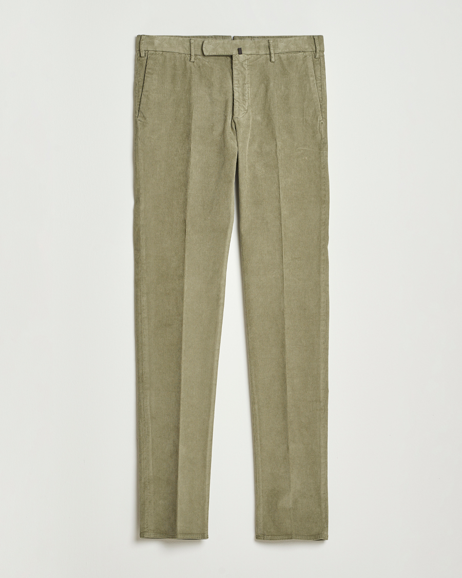 Herre | Bukser | Incotex | Slim Fit Baby Corduroy Trousers Sage