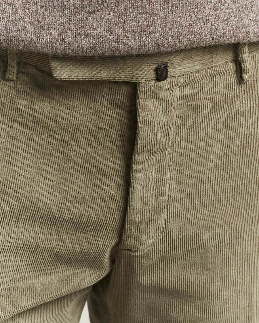 Herre | Bukser | Incotex | Slim Fit Baby Corduroy Trousers Sage