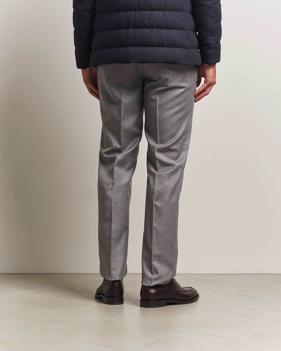 Herre | Bukser | Incotex | Regular Fit Worsted Flannel Trousers Light Grey
