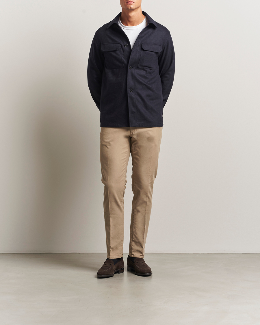 Herre | Bukser | Incotex | Slim Fit Garment Dyed Slacks Beige